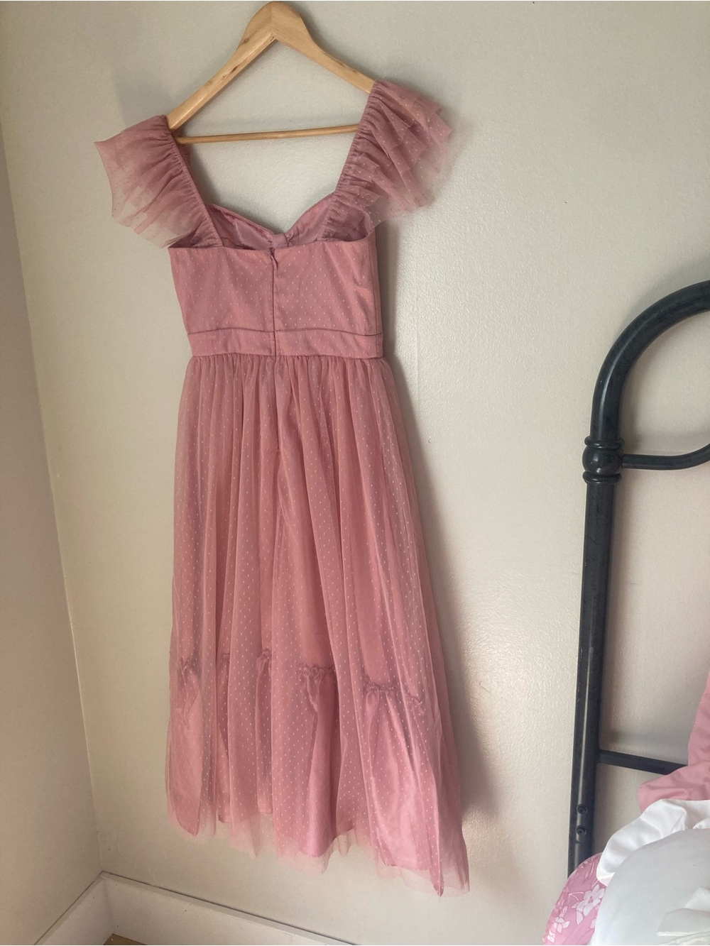 Pink Ruffle Prom Dress - Picture 2 of 6
